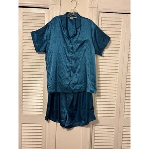 Sophia By Delicates Women's 2-Pc Turquoise Sleepwear Shorts Set Size XL - NWTs